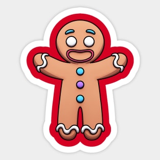 Happy Gingerbread Man Cartoon Sticker